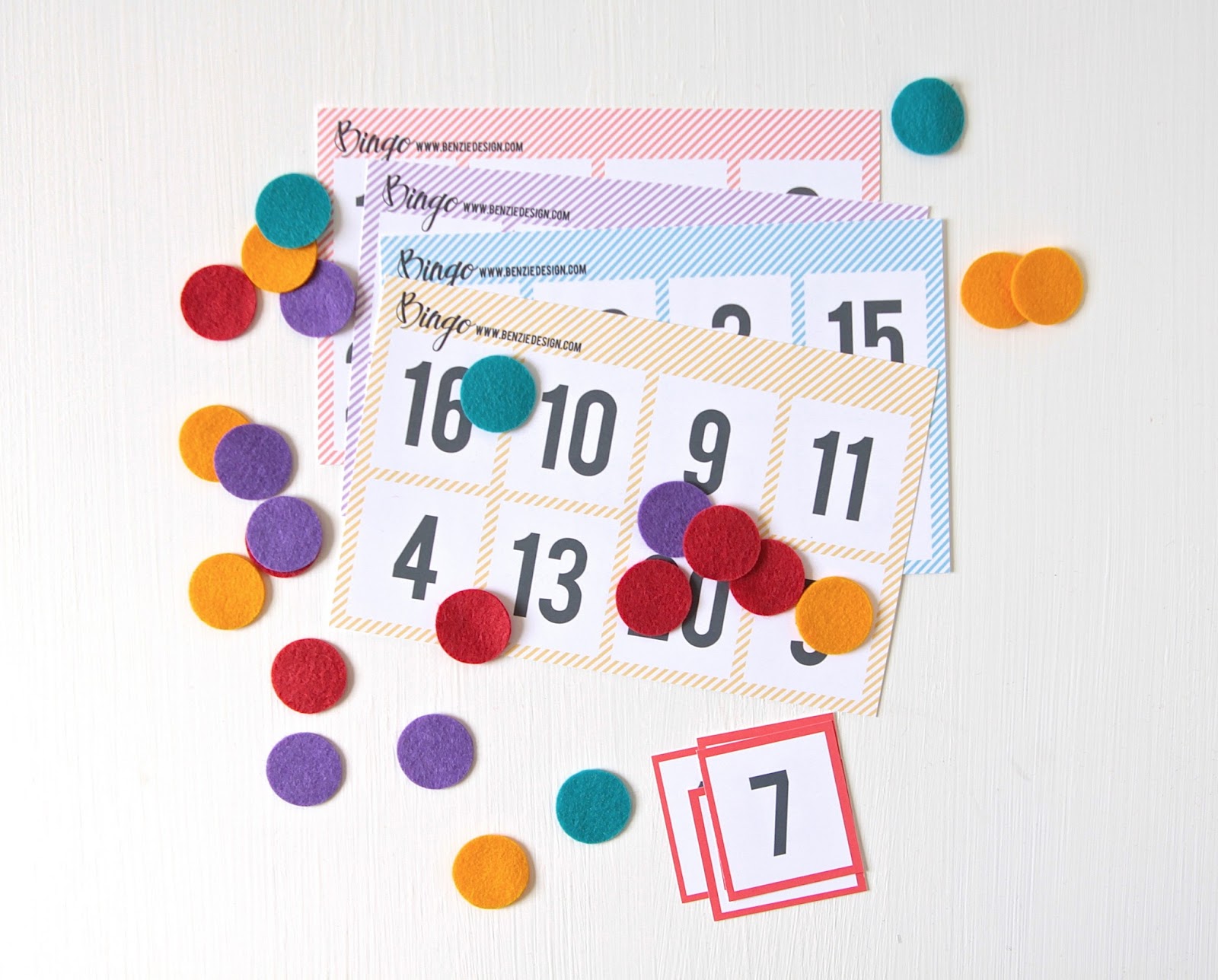 Benzie: A fanfare of felt.: Printable Number Bingo