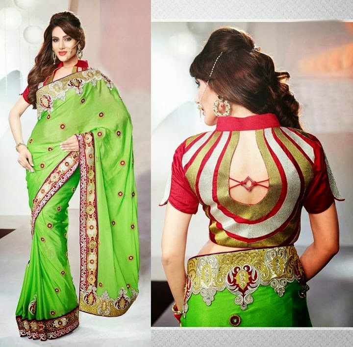 Neck Blouse  back design Neckline saree Saree Back  blouse 2015 Designs Blouse 2014  Designs