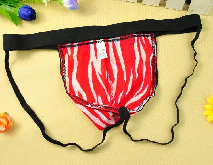 FASHION CARE 2U UM313 Sexy Red Zebra Straps GString Men's Underwear