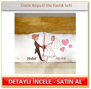 İlginç Hediye fikirleri Ömür Boyu El Ele Yastık Seti