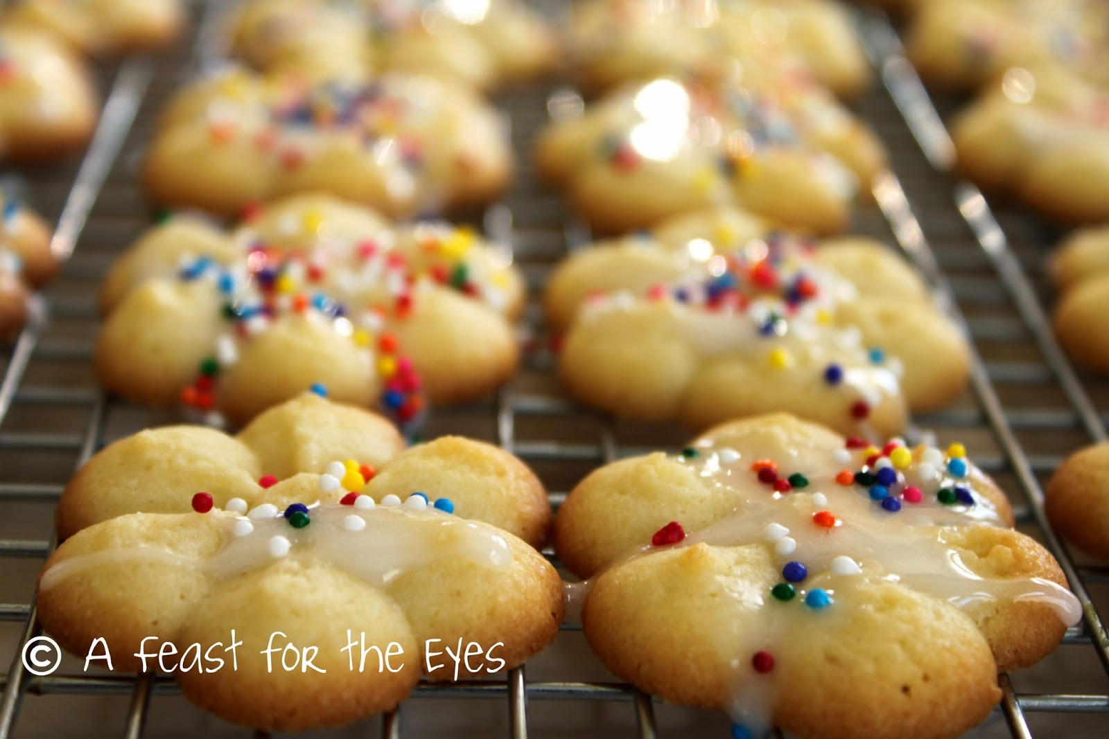 A Feast for the Eyes ItalianStyle "Easter" Cream Cheese Spritz Cookies