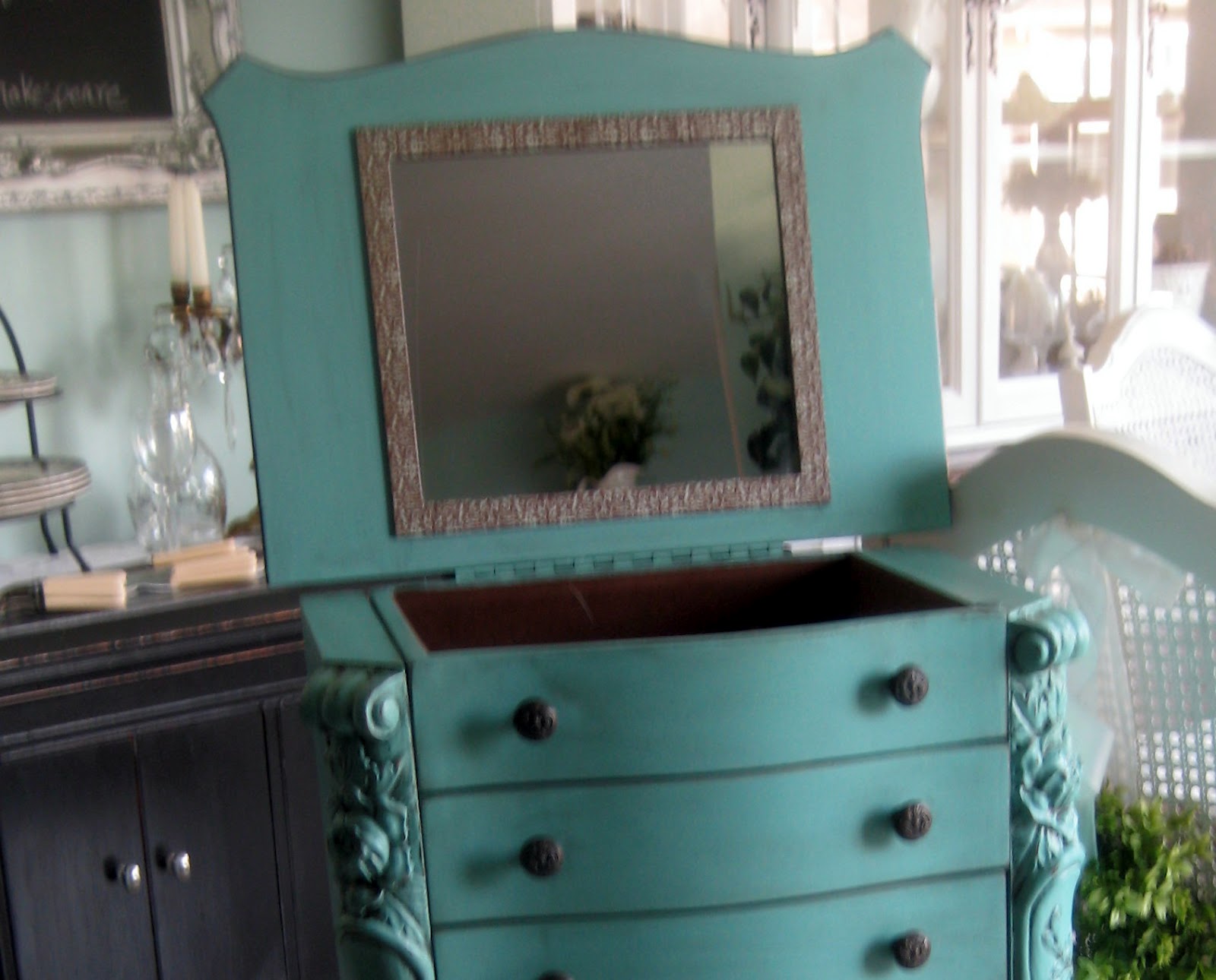 A Comfy Little Place of My Own Turquoise Jewelry Armoire