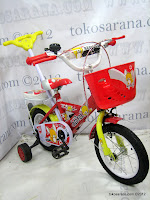 Sepeda Anak Red Fox 569-7 Tongkat Dorong Kemudi 12 Inci