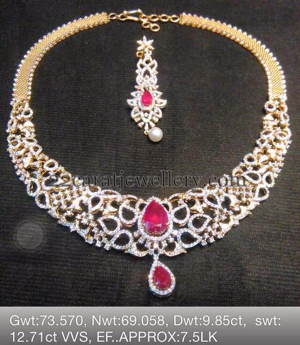 Diamond Necklace 7 to 8 Lakhs Jewellery Designs
