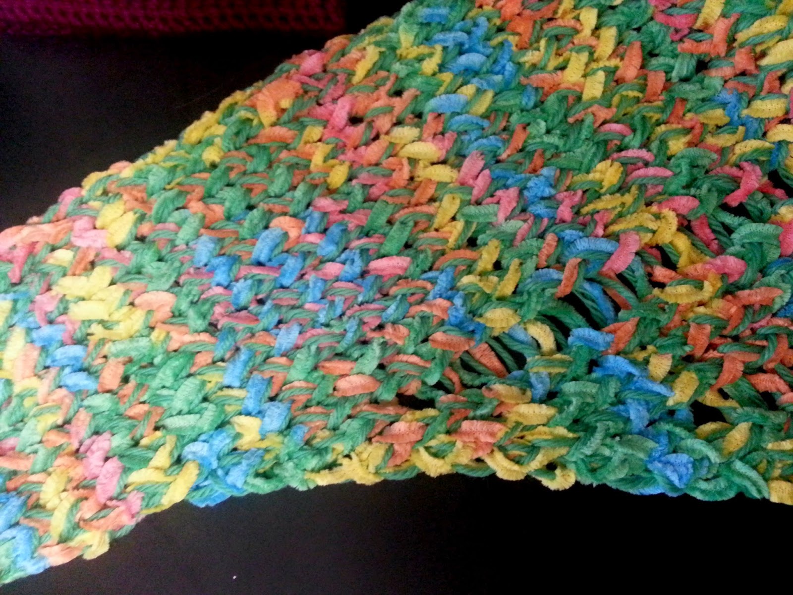 Loom Knitting Knews Triangle Shawl on the Loom