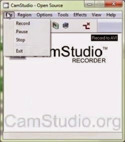 CamStudio - Menu File CamStudio - Menu File