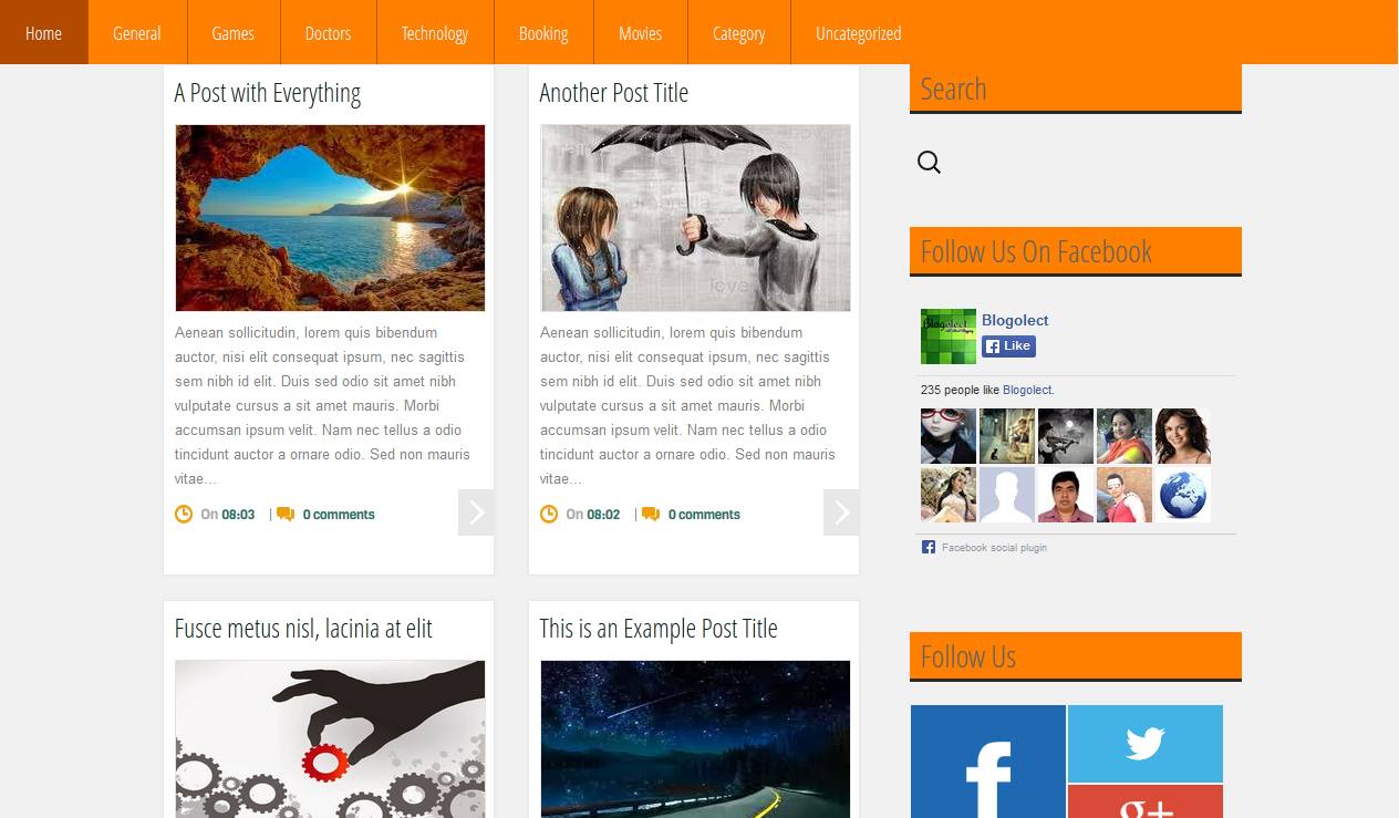 Grid Blogger Templates Grid Mag Orange Blogger Template | Blogger Templates Gallery