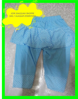 Seluar Skirt Kanak-Kanak : Biru Muda Seluar Skirt Kanak-Kanak : Biru Muda