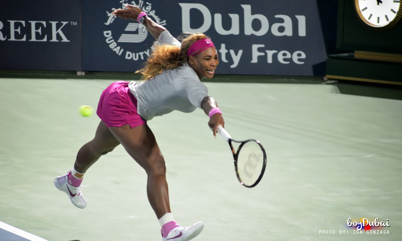 Photos Serena Williams in action at Dubai Tennis Championships 2014