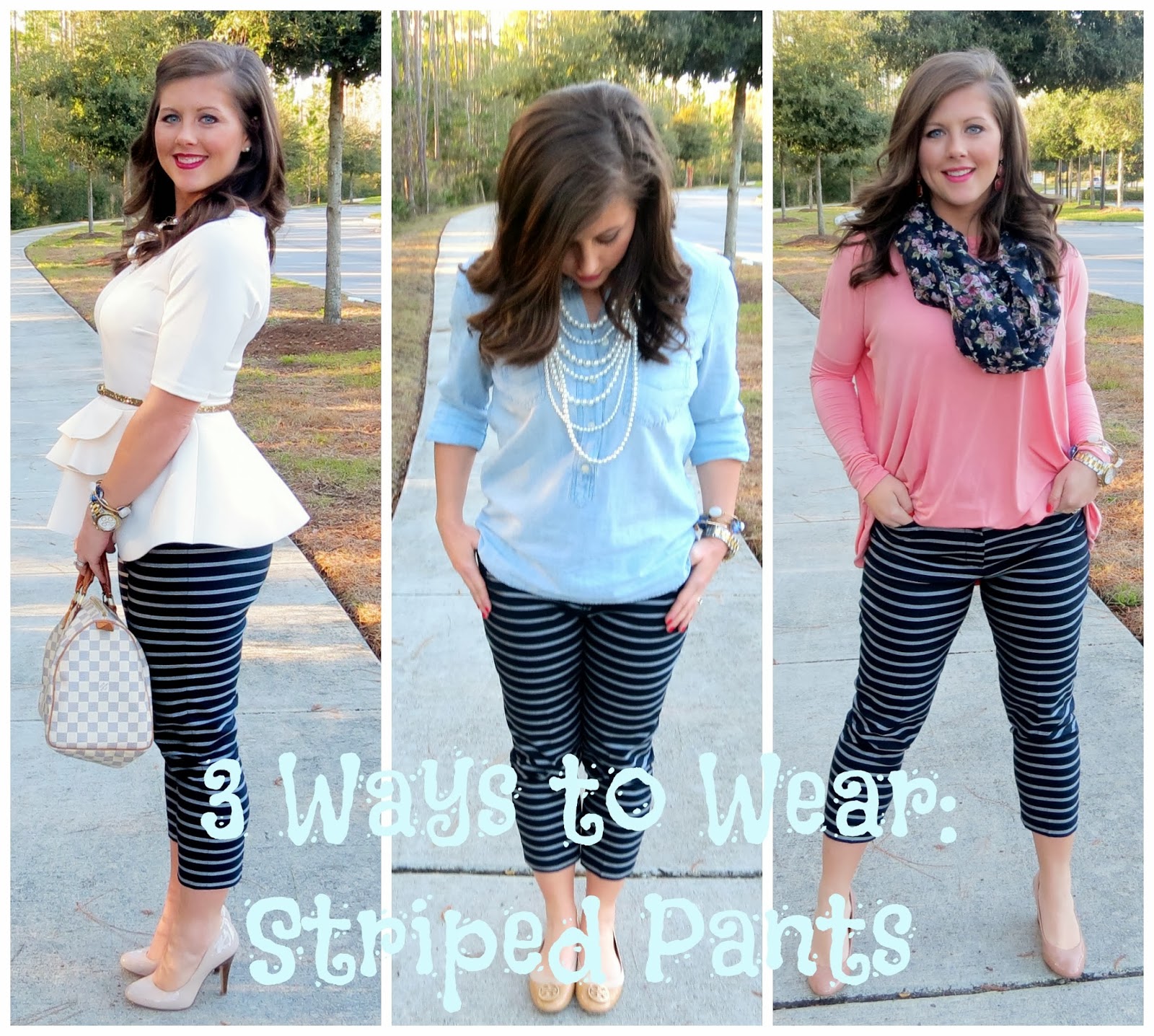 The Heathered Life 3 Ways to Wear Striped Pants