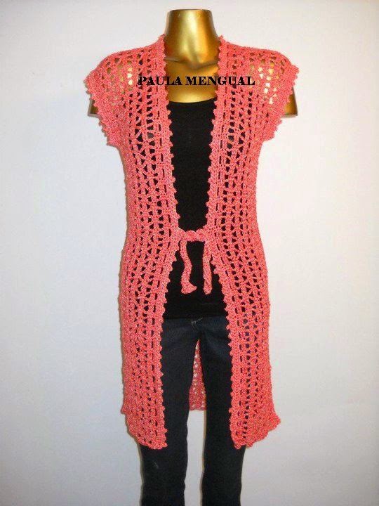 Paula Mengual Tejidos de Autor: Tutorial Chaleco largo (Crochet)