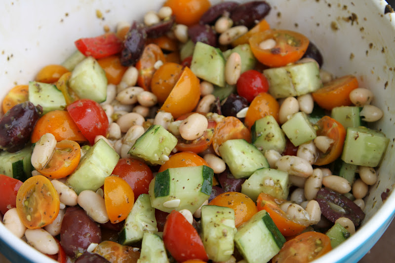 Tasty Travels... food talks, I listen White Bean, Tomato and Cucumber