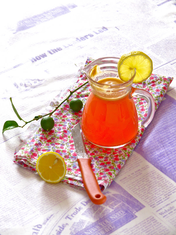 Plateful Sparkling Apple Lemonade—pretty pink summer cooler