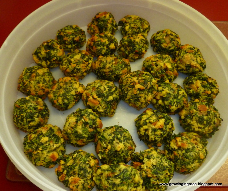 Growing in Grace Stove Top Spinach Balls