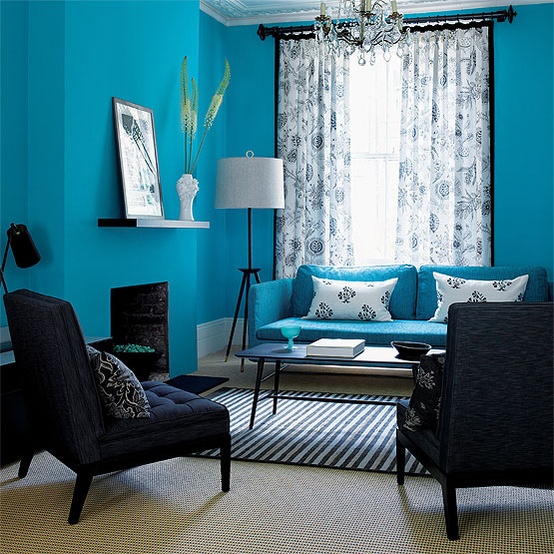 Decoración de Salas de color Azul | Cómo arreglar los Muebles en una