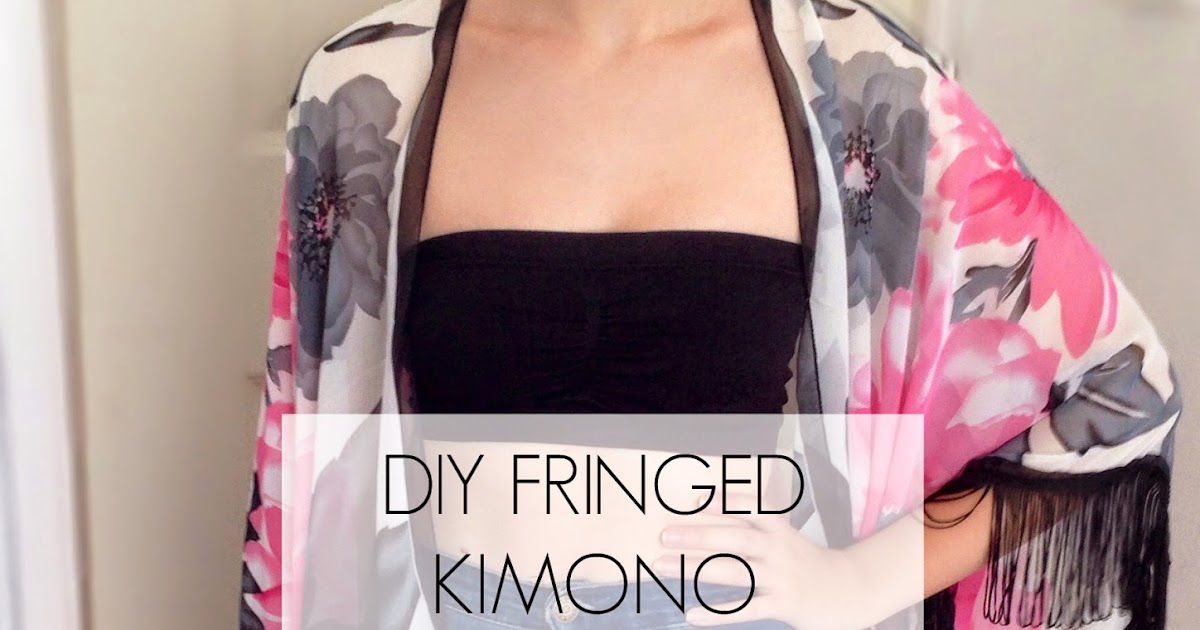 Handmade with Paige DIY Fringed Sleeve Kimono Using a Scarf Easy