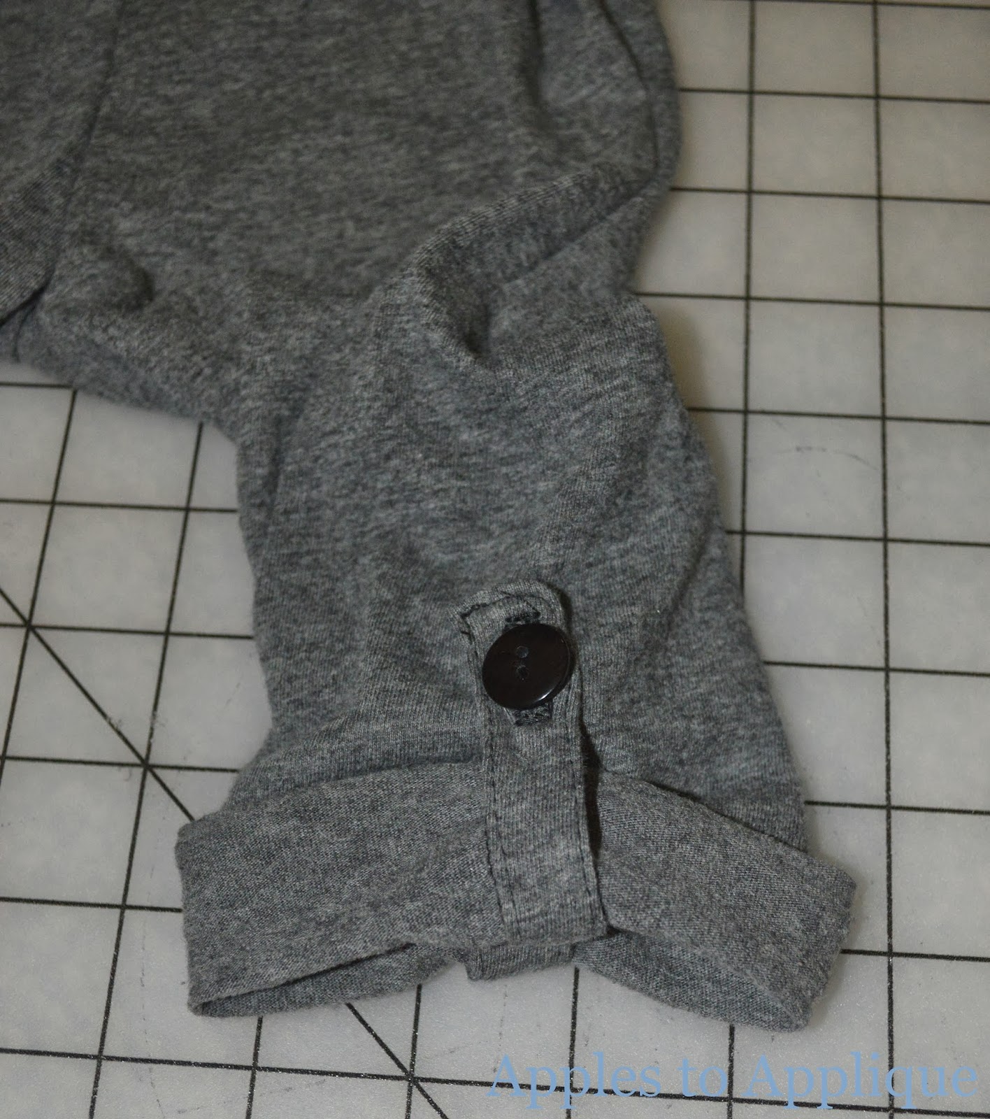 Apples to Applique Adjustable Baby Pants from an Old Shirt