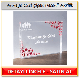 Anneye Hediye Ne Alınır Anneye Özel Çiçek Desenli Akrilik