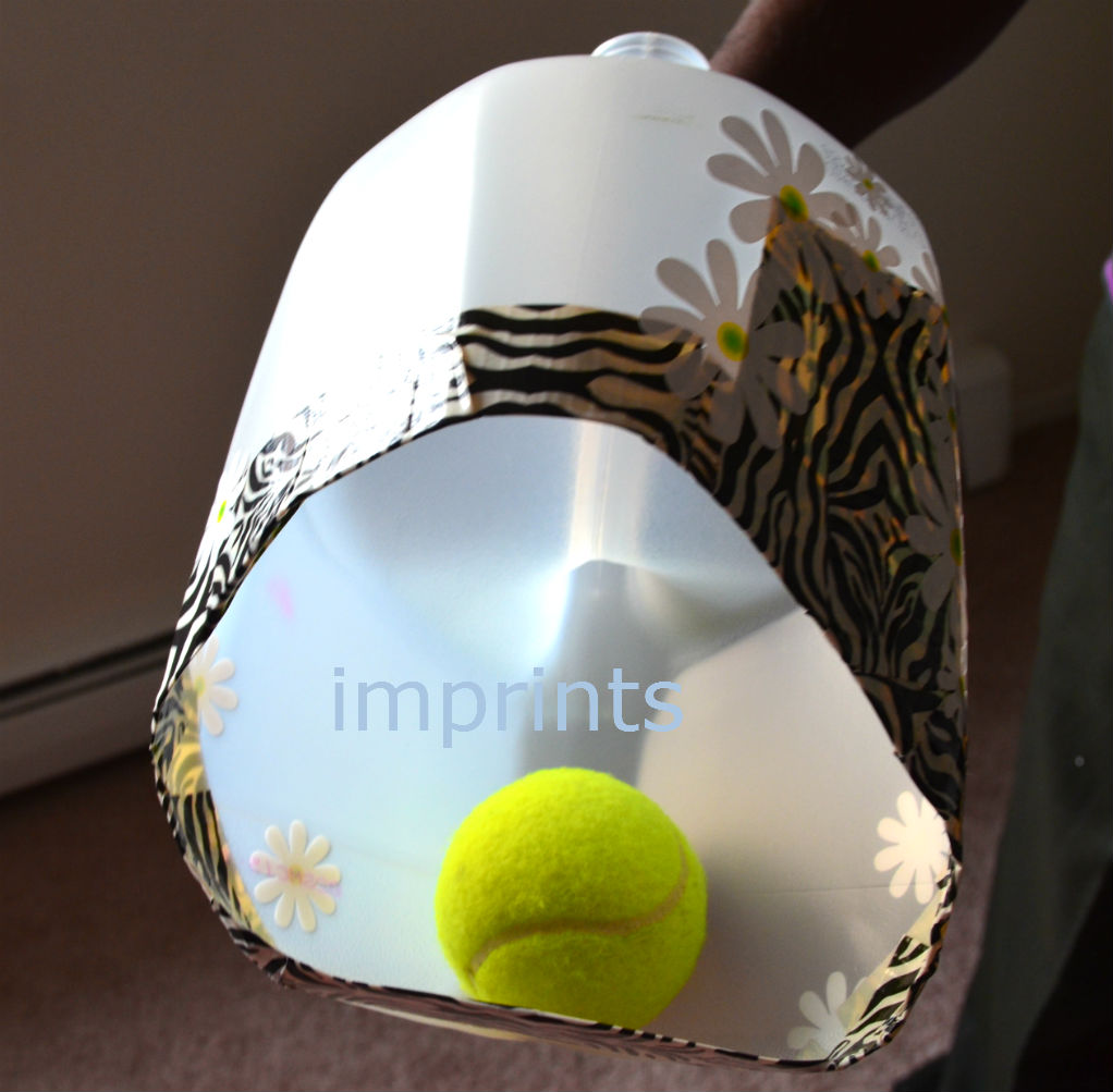 imprints handmade Plastic water jug ball catcher Repurpose