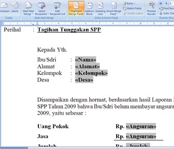 Contoh Surat Tagihan Pembayaran Spp Sekolah