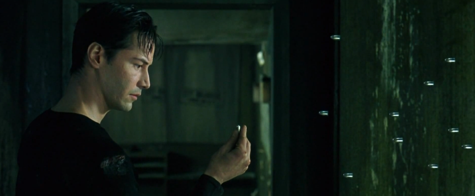 Neo The Matrix 1999 film bullet stop freeze