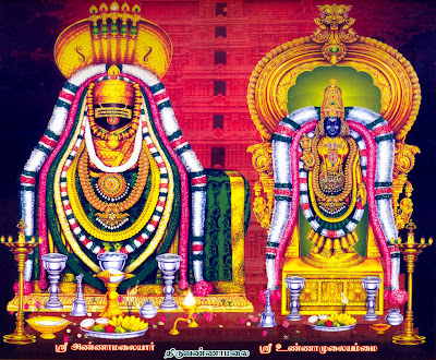 Arunachaleswarar Shiva and Goddess Unnamalaiyaal of Tiruvannamalai Temple Tamilnadu
