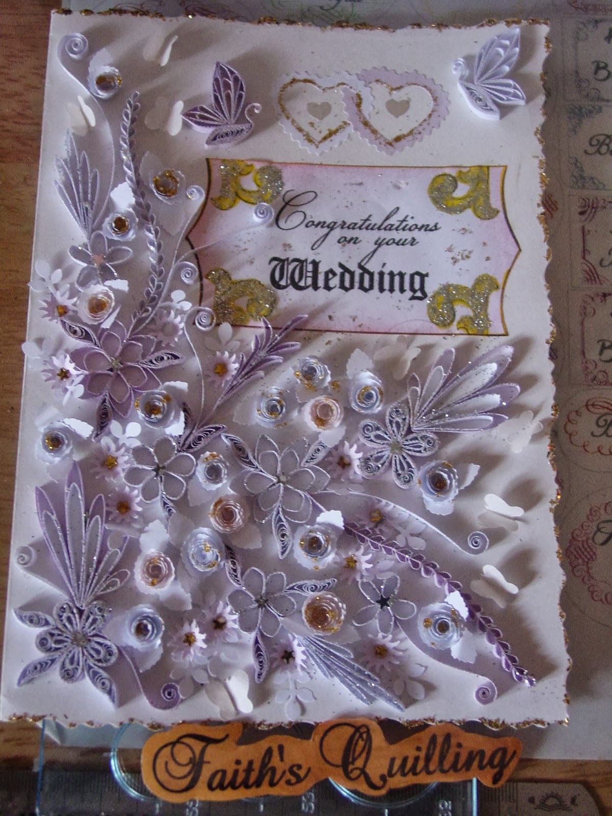 Faith's Quilling Wedding Greeting Card
