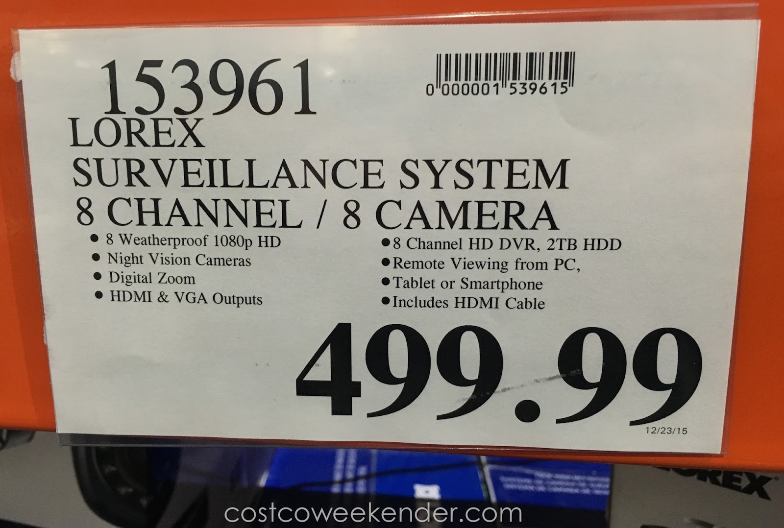 Lorex LHV828 1080p Surveillance System Costco Weekender