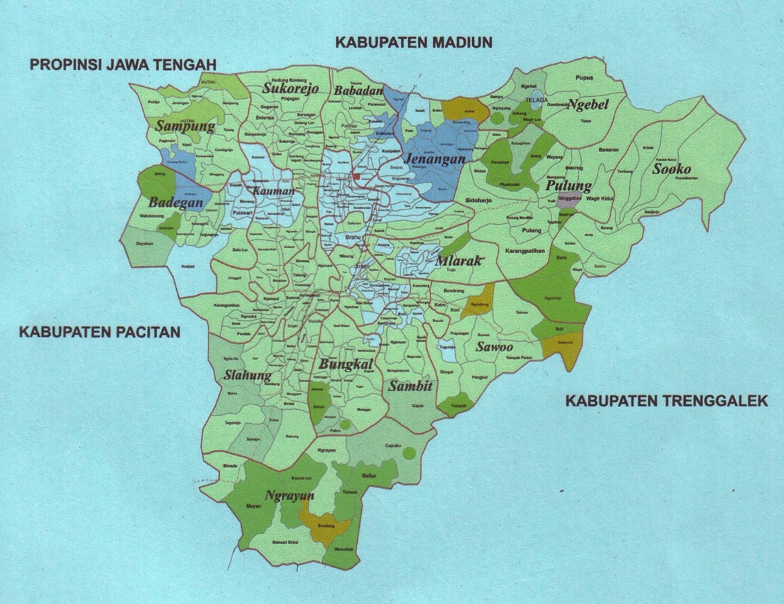 Peta Kota Peta Kabupaten Ponorogo