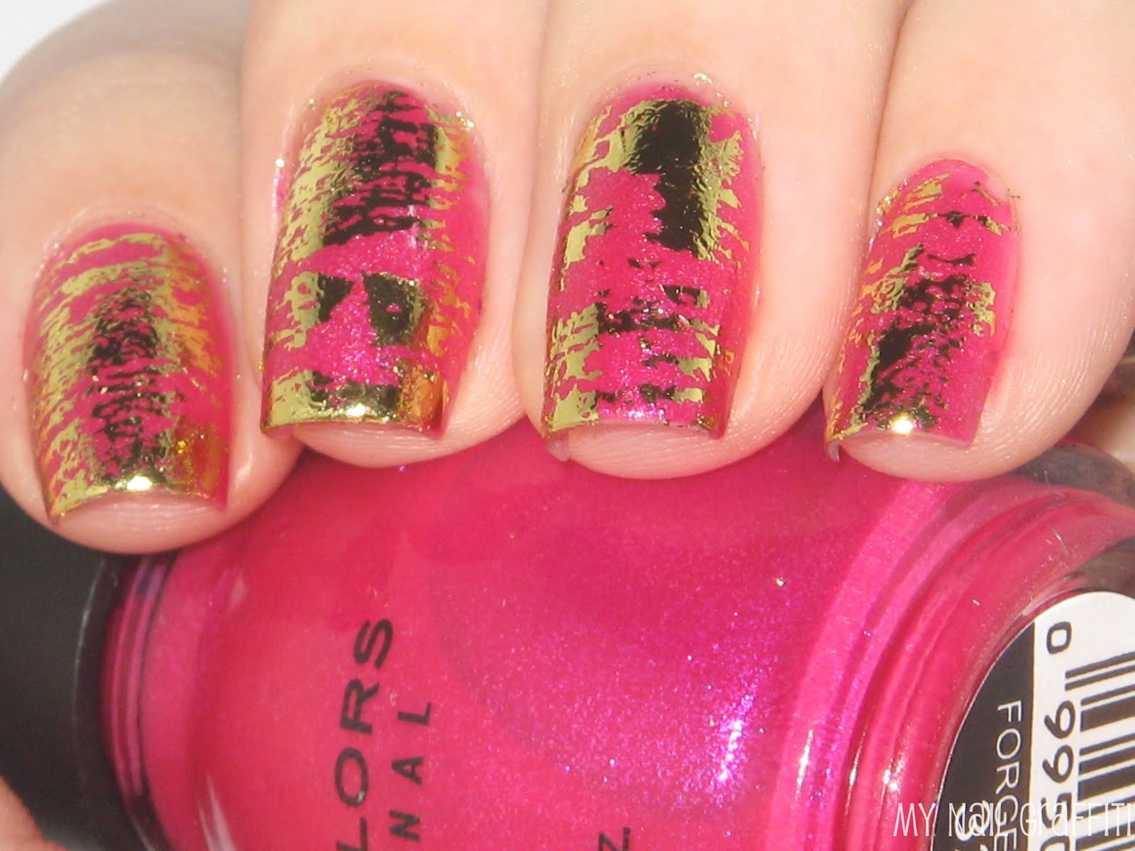 My Nail Graffiti Nail Foil Crackle Tutorial