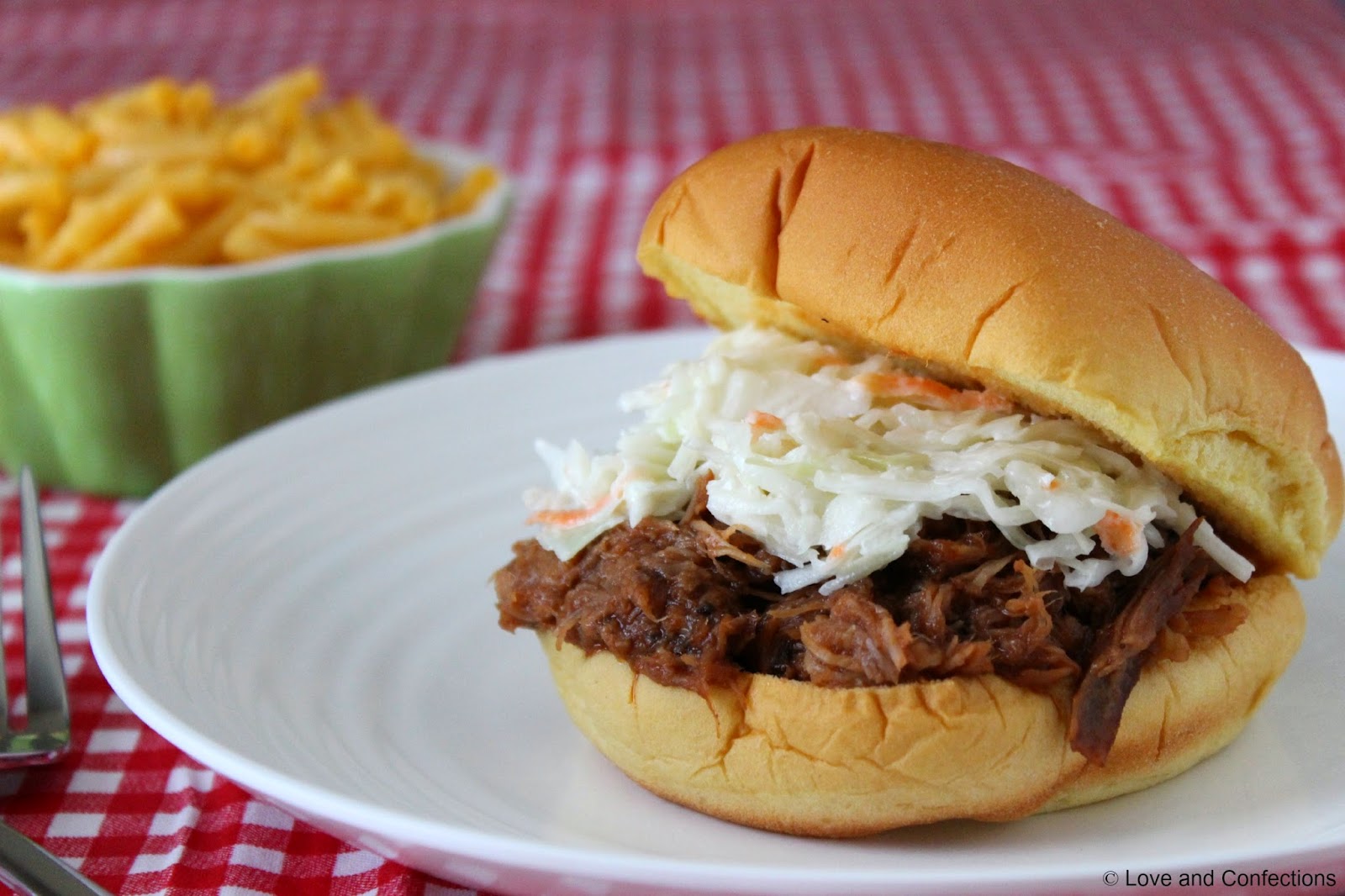 Love and Confections Slow Cooker Pulled Pork Sandwiches for