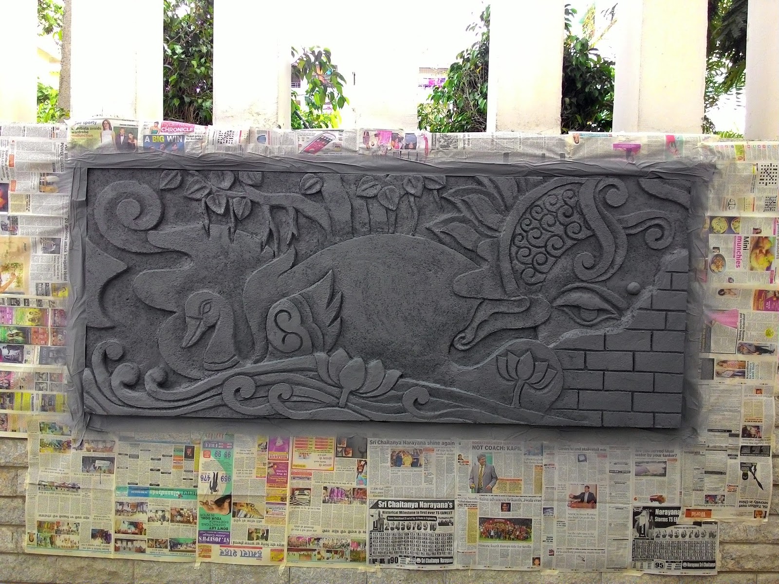 Cement Murals for Compound Wall