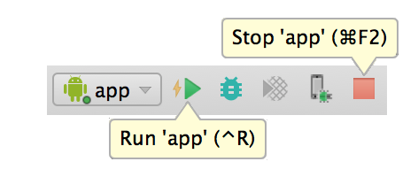 New Run & Stop Actions in Android Studio for Instant Run