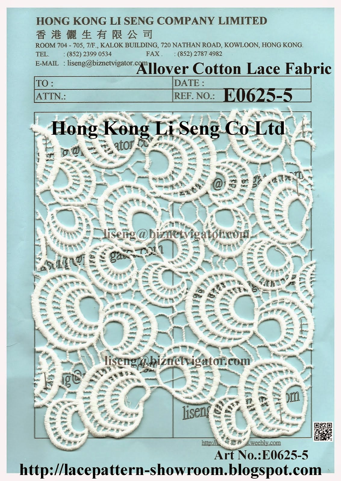 Hong Kong Li Seng Co Ltd New Lace Trims Pattern and Lace Fabric
