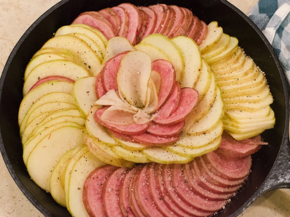 Hasselback Potatoes in a Cast Iron Pan Simple Awesome Cooking