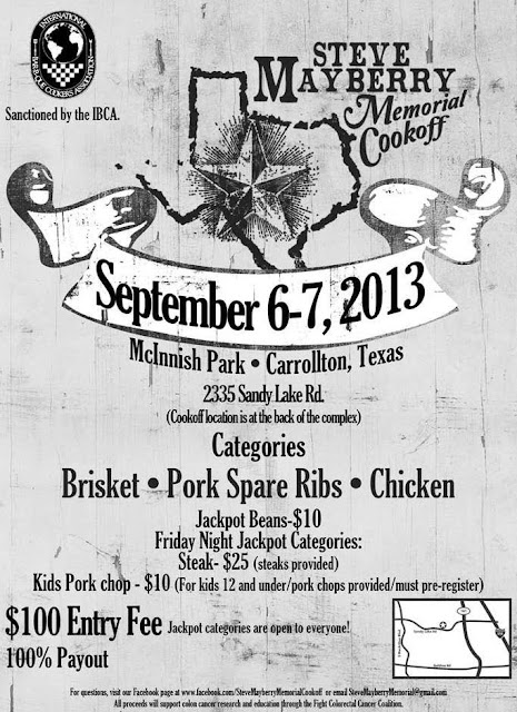 steve mayberry memorial cook-off sept. 6-7, 2013