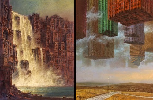 28-Cataractopolis-and-Fifth-Avenue -Marcin-Kołpanowicz-Painting-Architecture-in-Surreal-Worlds-www-designstack-co