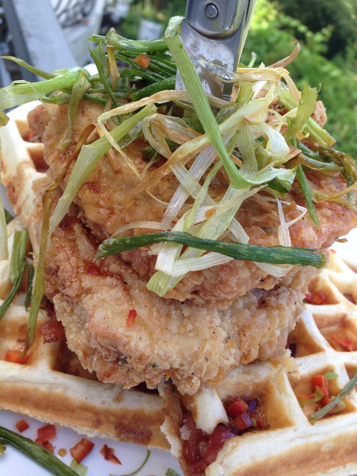 Hash House A Go Go's Sage Fried Chicken and Bacon Waffles Purple