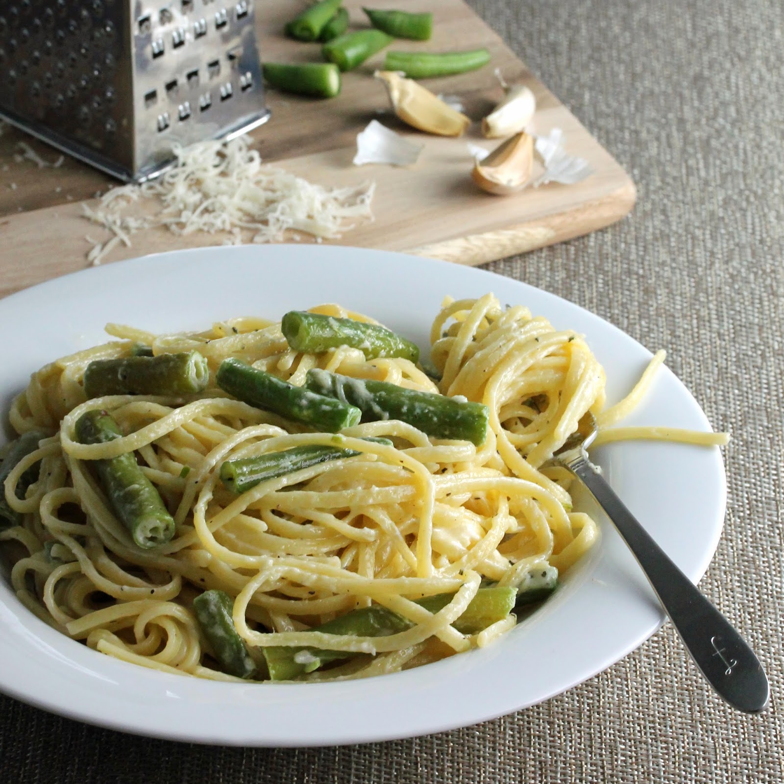 Creamy Garlic Pasta with Green Beans Cafe Delites