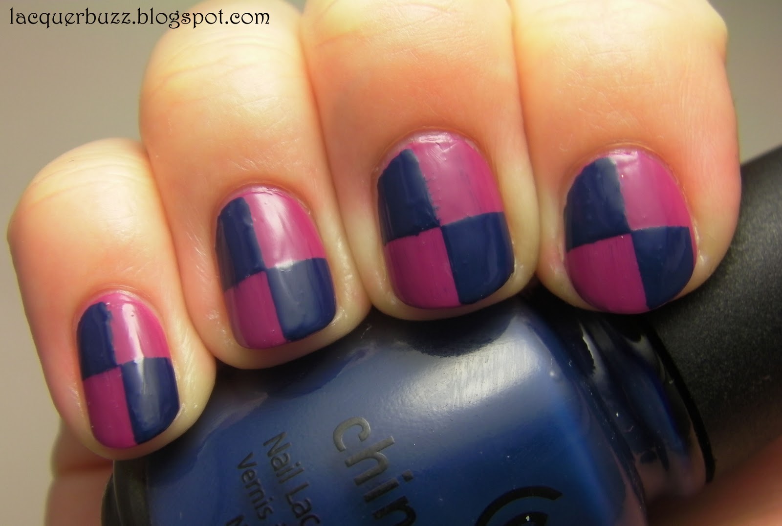 Lacquer Buzz Checkered nails