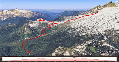Our Hike Route of Park Butte Fire Lookout and Easton Glacier (via Canon GPS Logger and Google Earth)