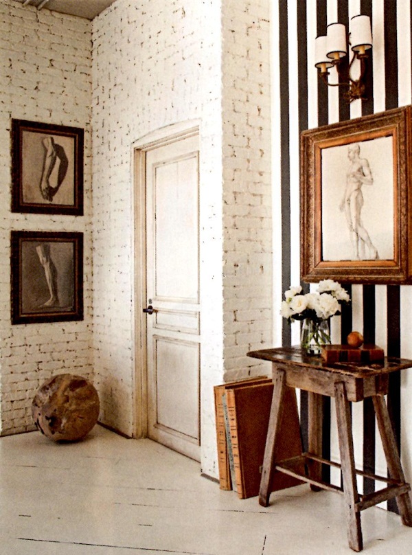 a perfect gray chalky white painted brick