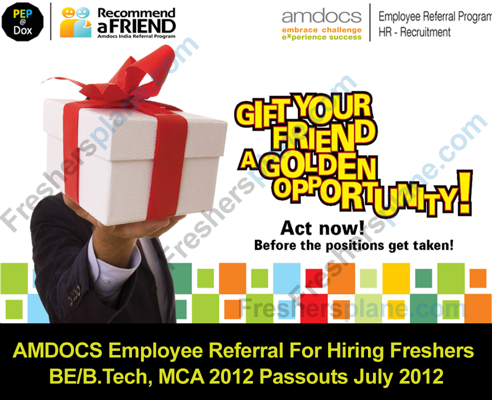 amdocs employee referral for hiring freshers egraduate employee referal