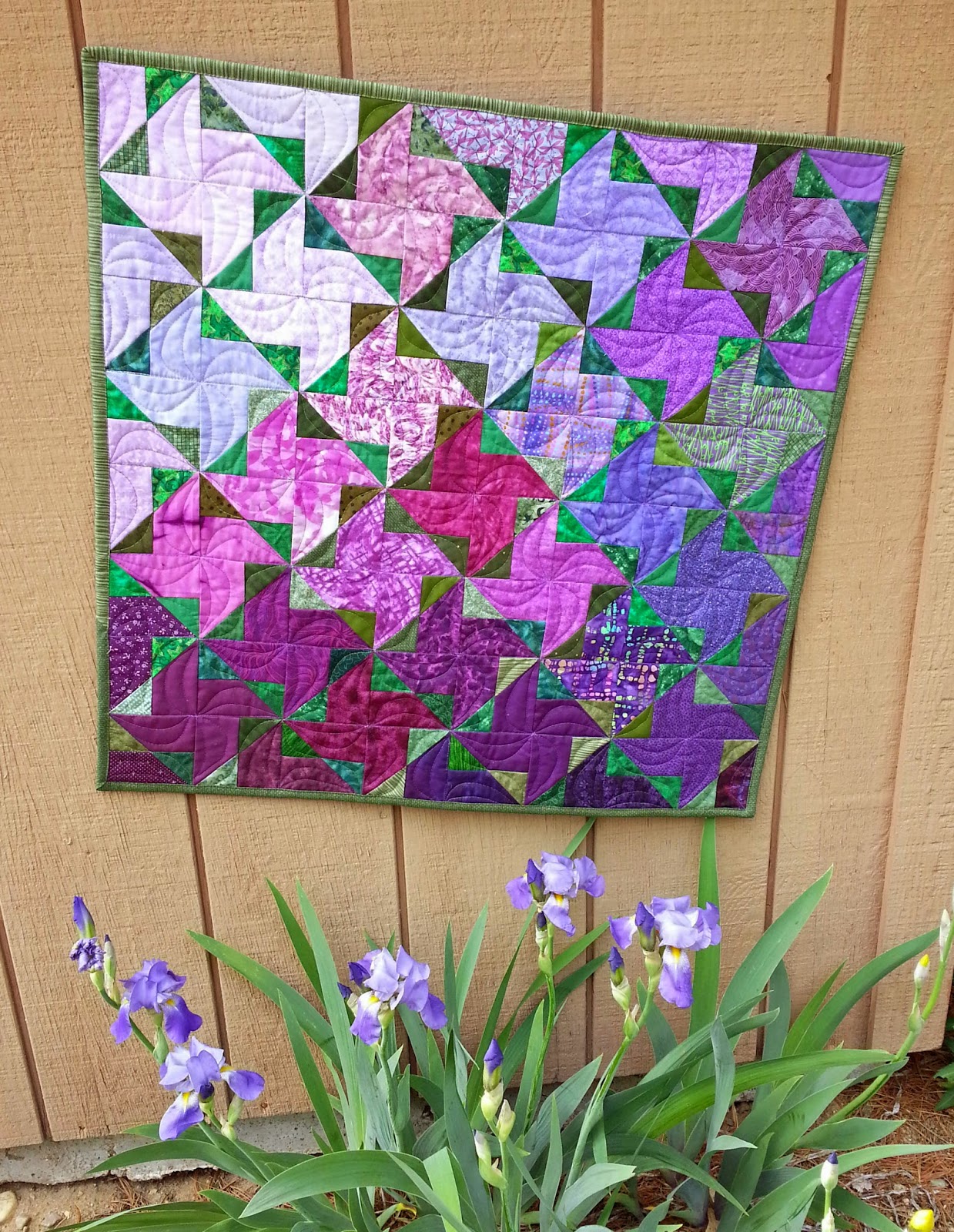 Patchwork Breeze Purple Petals Quilt Completed