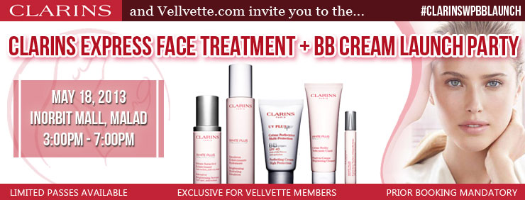 Vellvette invite to the clarins launch party Invite to the Clarins Launch Party