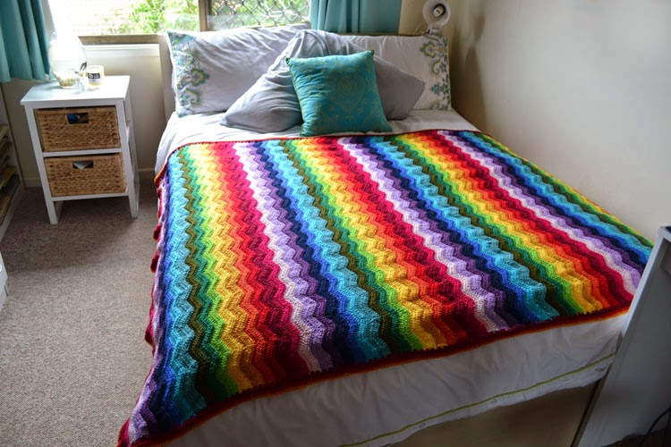 gemini stitches Rainbow Ripple Rug