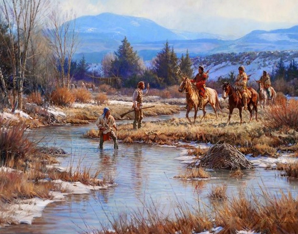 Cuadros Modernos Pinturas y Dibujos Indios Salvajes en Paisajes