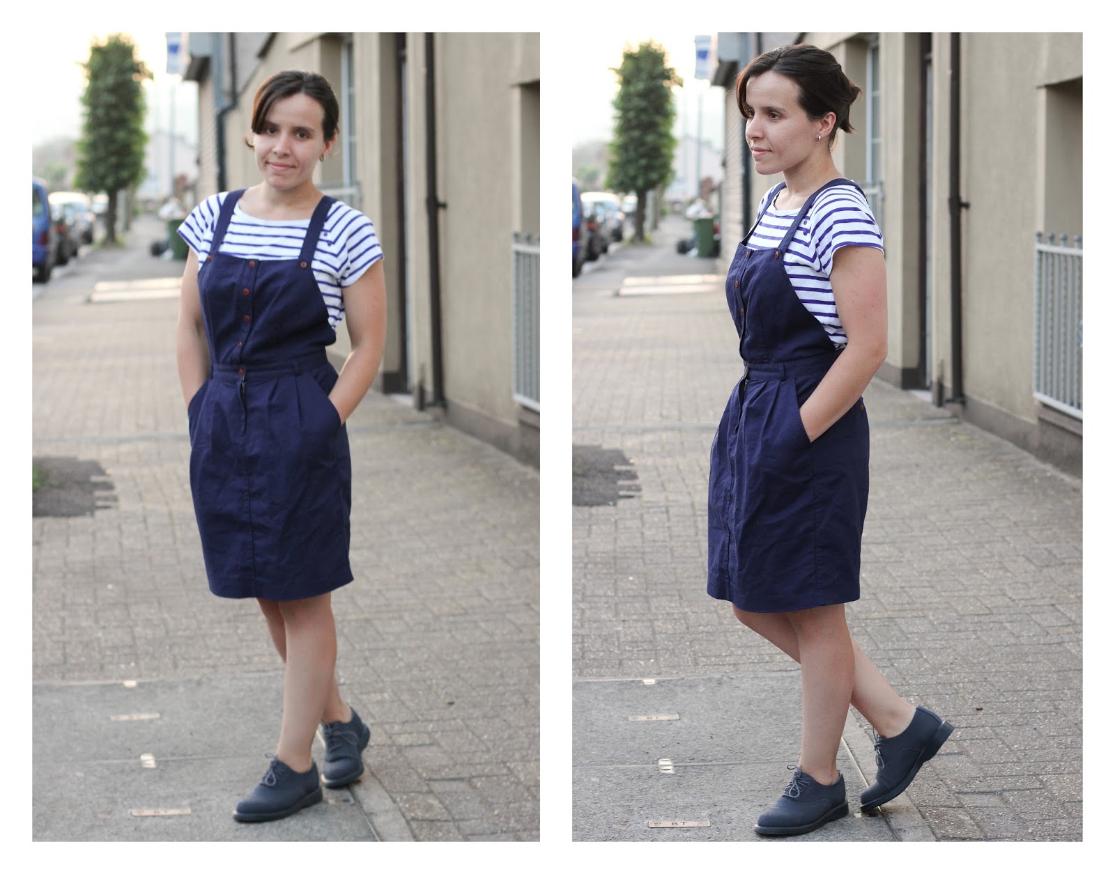 Side Street Style Stripes and a Dungaree skirt