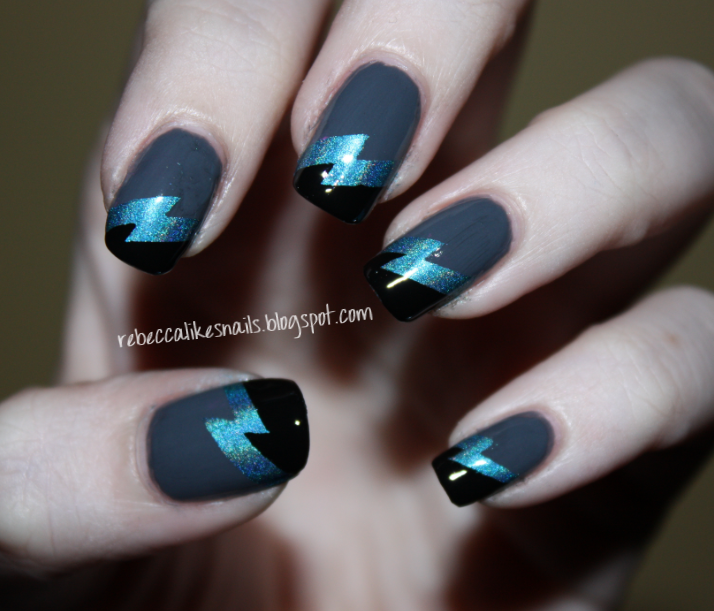 rebecca likes nails double lightning bolt success!