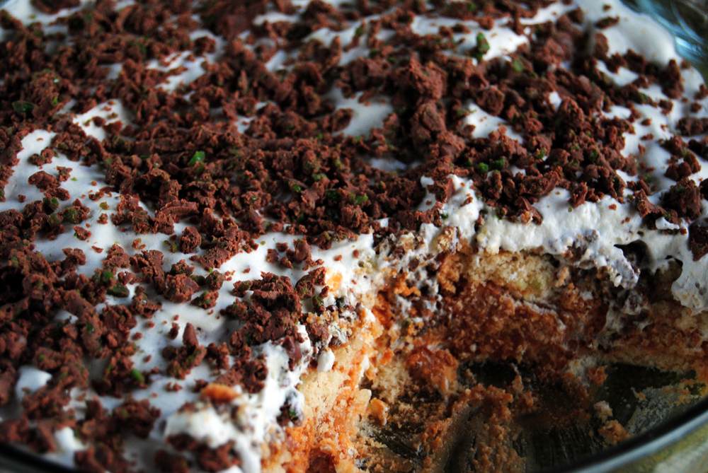 completely cooked Caramel/Peppermint Fridge Tart